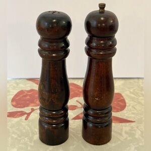 Vintage 60’s MCM Teak Wood Salt & Pepper Grinder Shakers